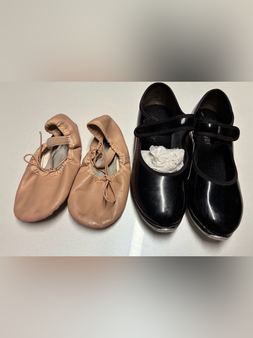 Ballet shoes and tap shoes for girls size 10